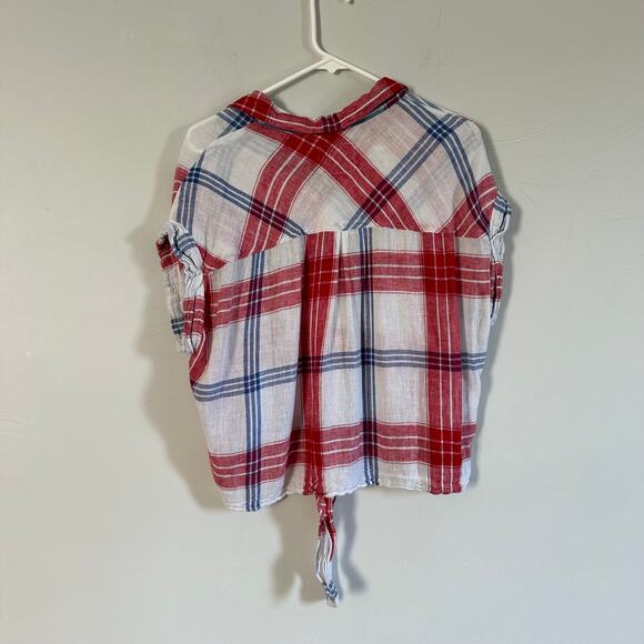 Rails Amelie Carmine Linen Blend Tie Front Shirt - Picture 8 of 8